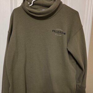 Peloton Pullover Sweatshirt Women's Size L Green Funnel Turtleneck